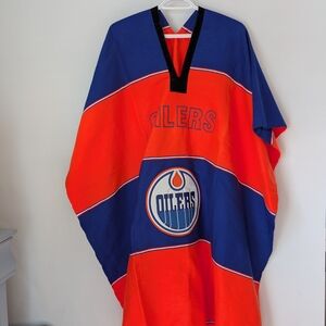 Oilers Blue and Orange Poncho
